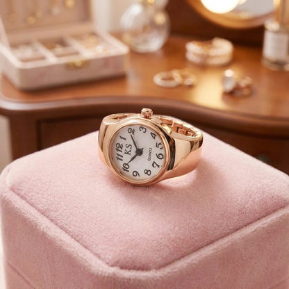 Women's Men's Ring Watch Analogue Quartz on Finger Watch Ring