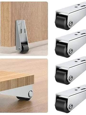 4 Pcs Metal Caster Wheels