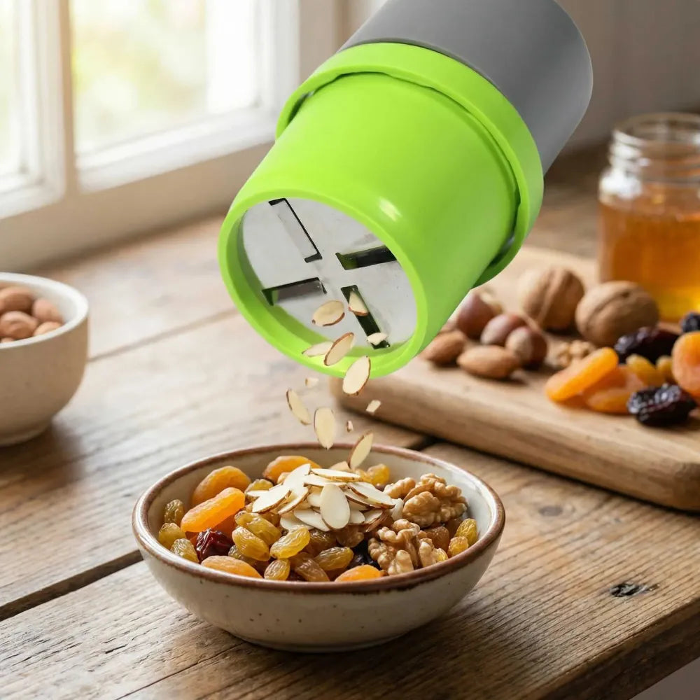 5333 plastic dry fruit and paper mill grinder slicer chocolate cutter butter with 3 in 1 blade standard multicolor