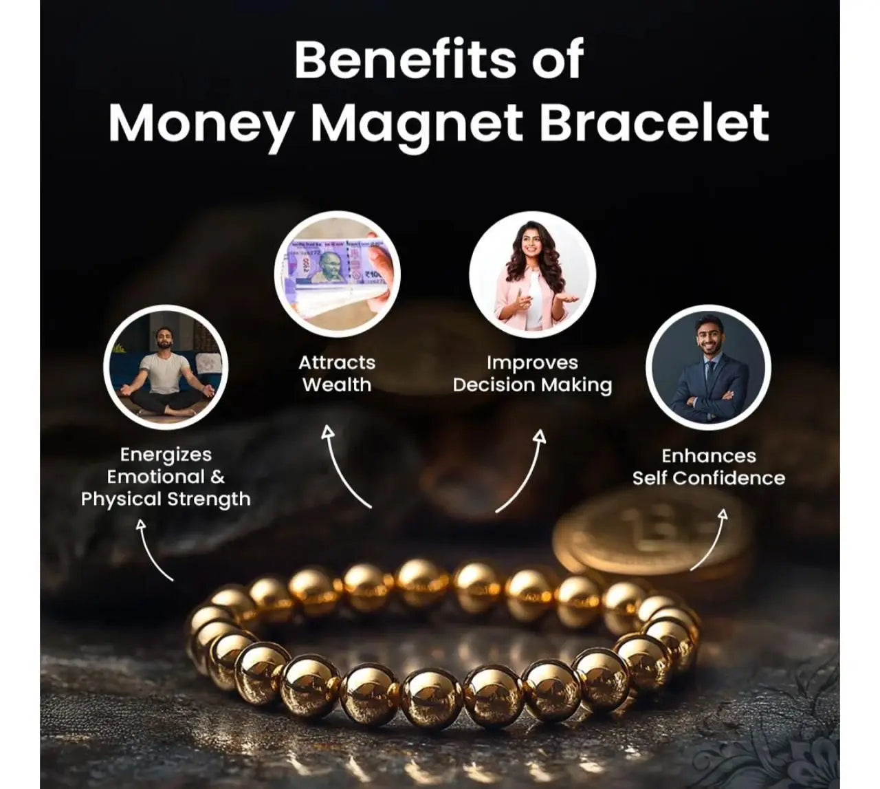 Unisex money magnet bracelet