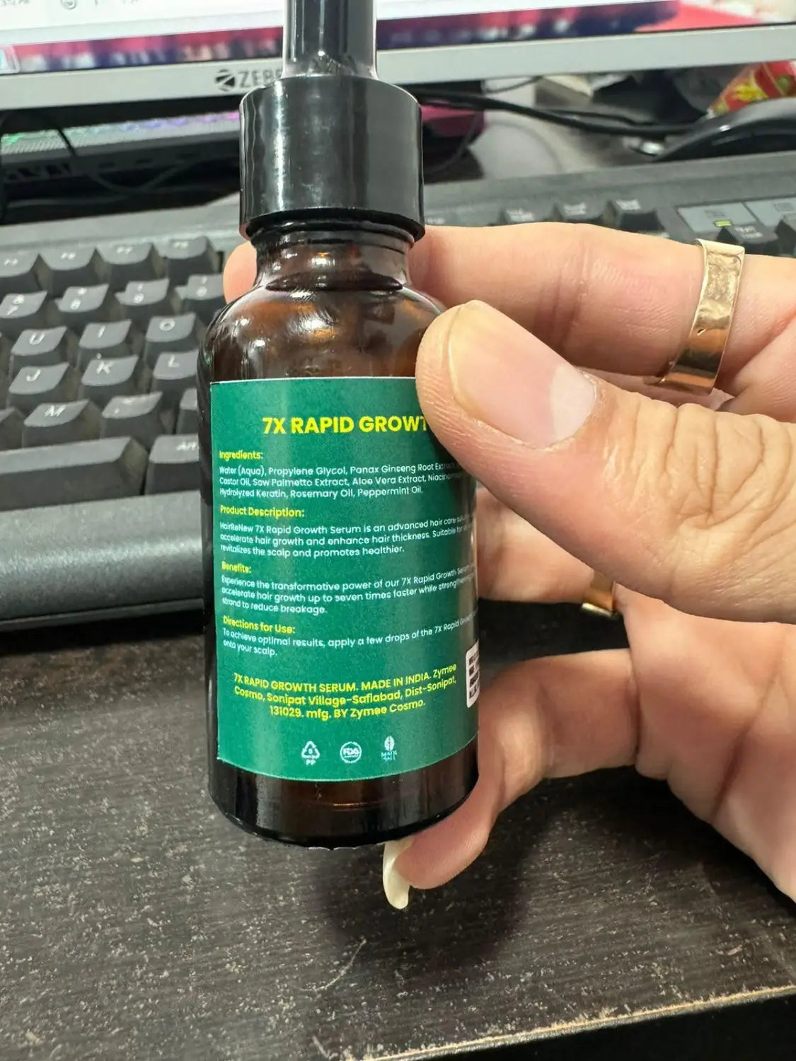 Natural essence ginger hair nutrition solution 7* rapid growth 30ml