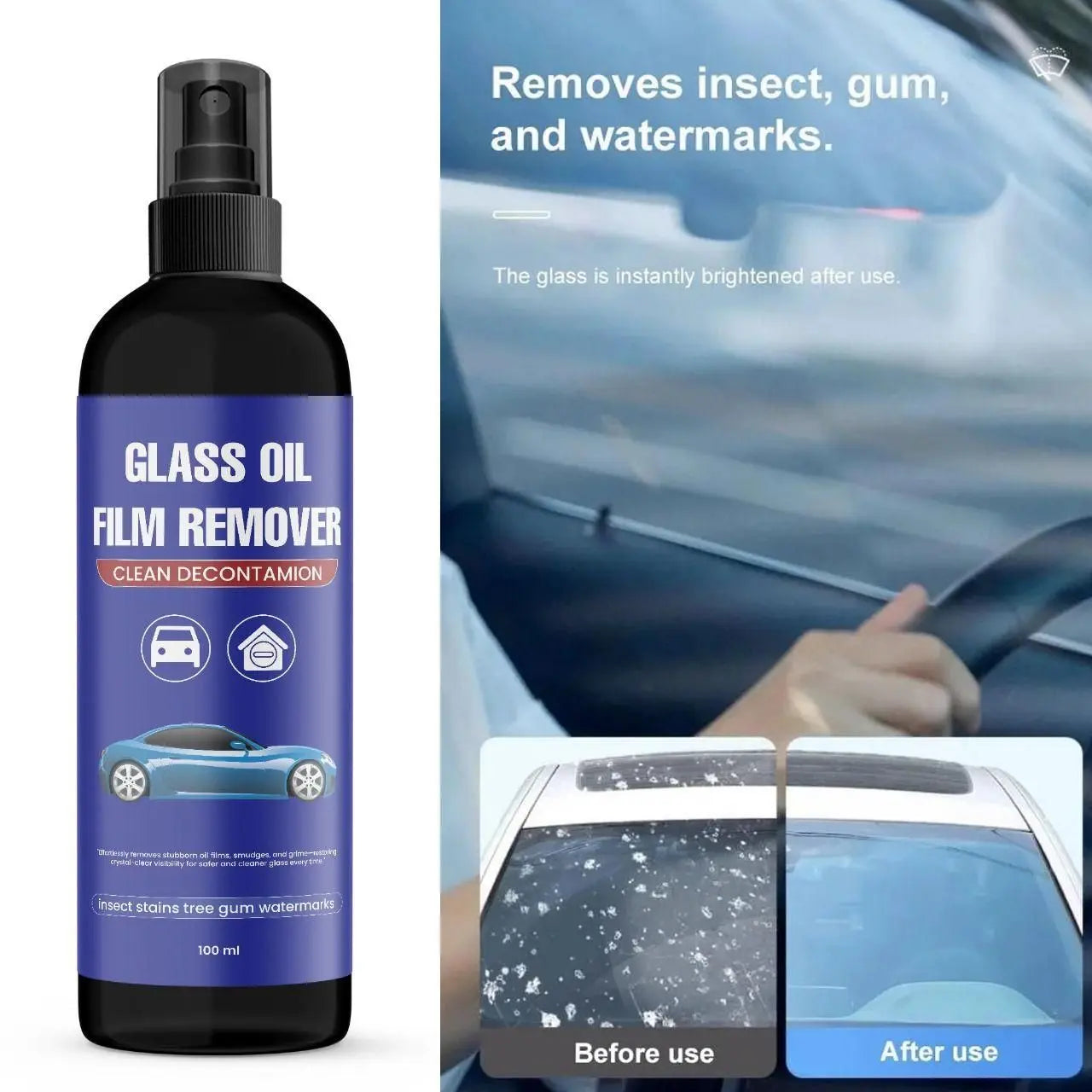 Glass oil film remover – pack of 2