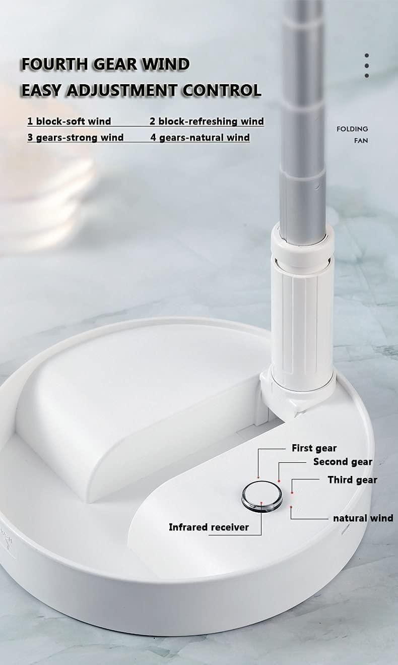 Adjustable height telescopic rechargeable standing fan pedestal