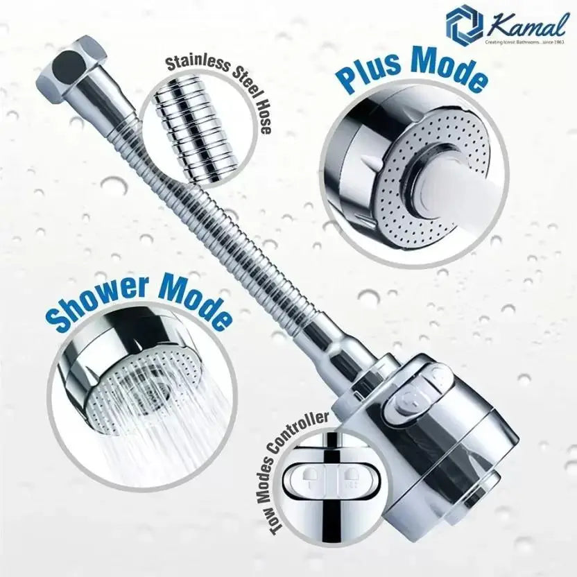 Premium quality extension | 360 degree flexible rotation dual flow spout faucet(pack of 2)