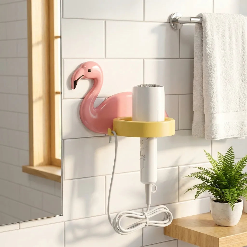 Wall-Mounted Hair Dryer Holder