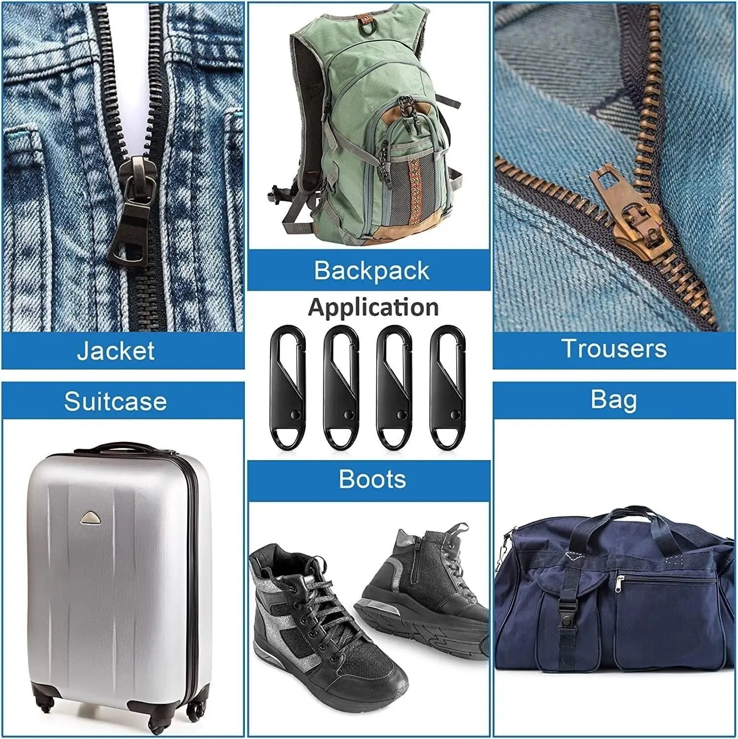Zipper pull replacements – pack of 10