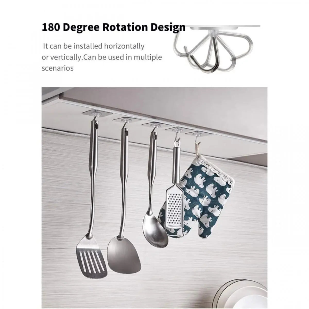 Transparent adhesive hooks – pack of 12