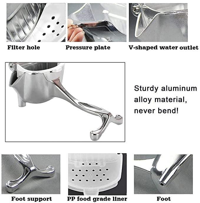 Manual fruit press aluminum squeezer/juicer