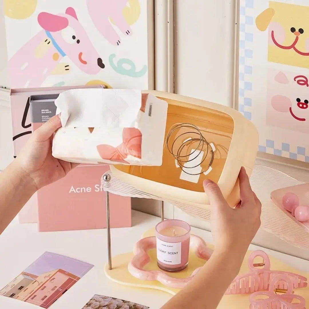 Creative square tissue box holder