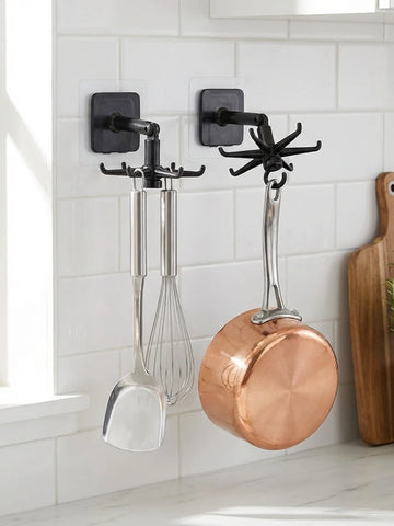 4650 360 Rotatable  Hooks For Hanging (Pack Of 2) (Brown Box)