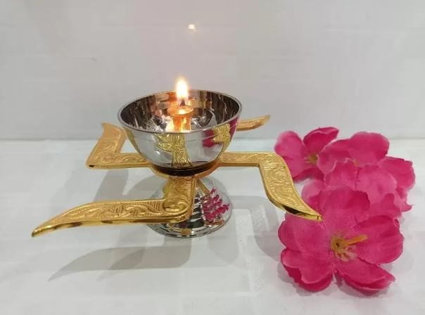 Brass swastik diya