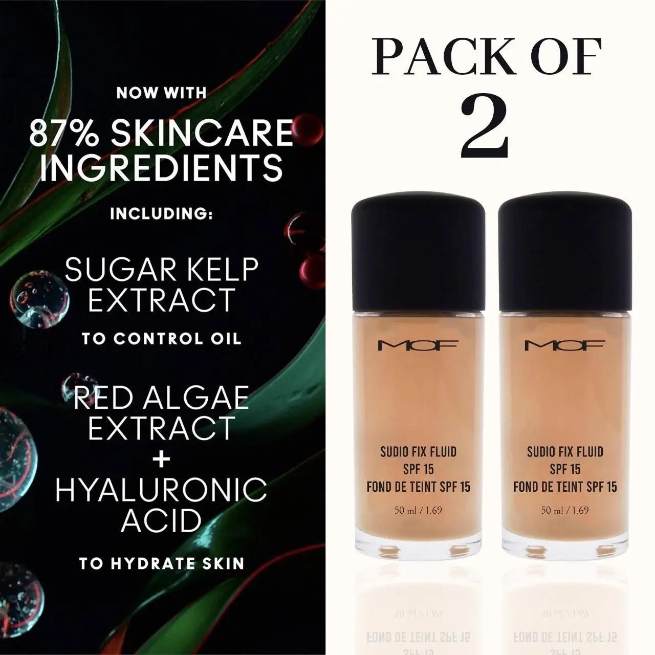 Mof studio fix foundation – 100ml × 2