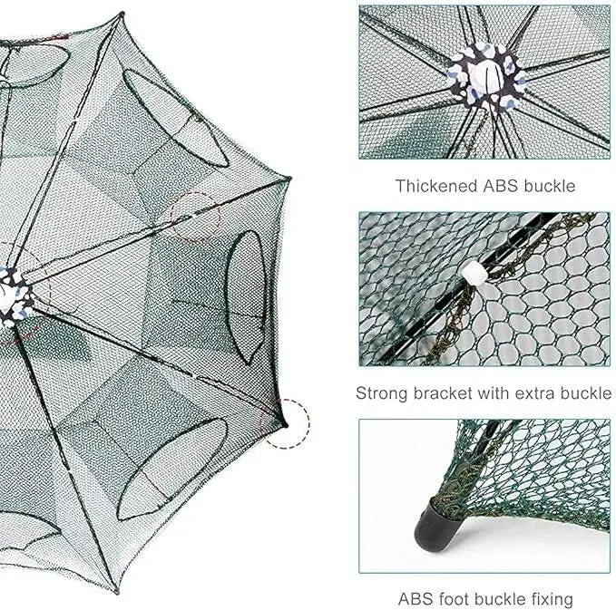 Portable folding fishing net