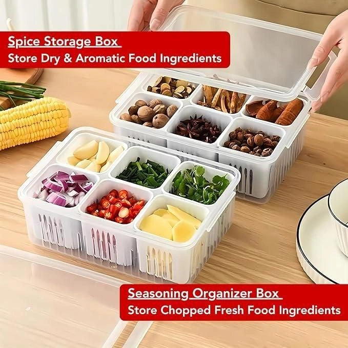 6-compartment food storage box