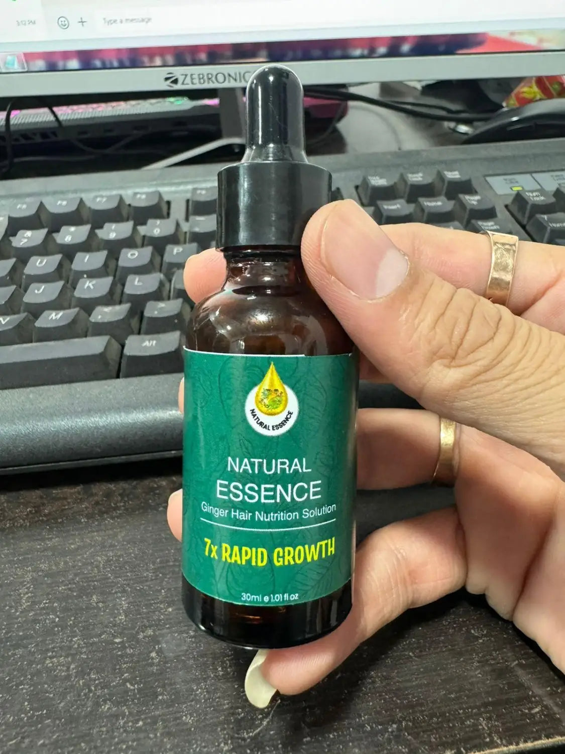 Natural essence ginger hair nutrition solution 7* rapid growth 30ml