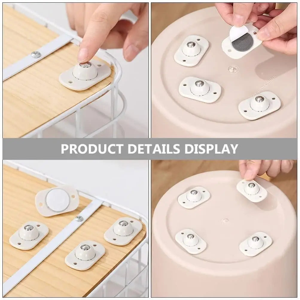 Self adhesive wheels pulley (pack of 4)