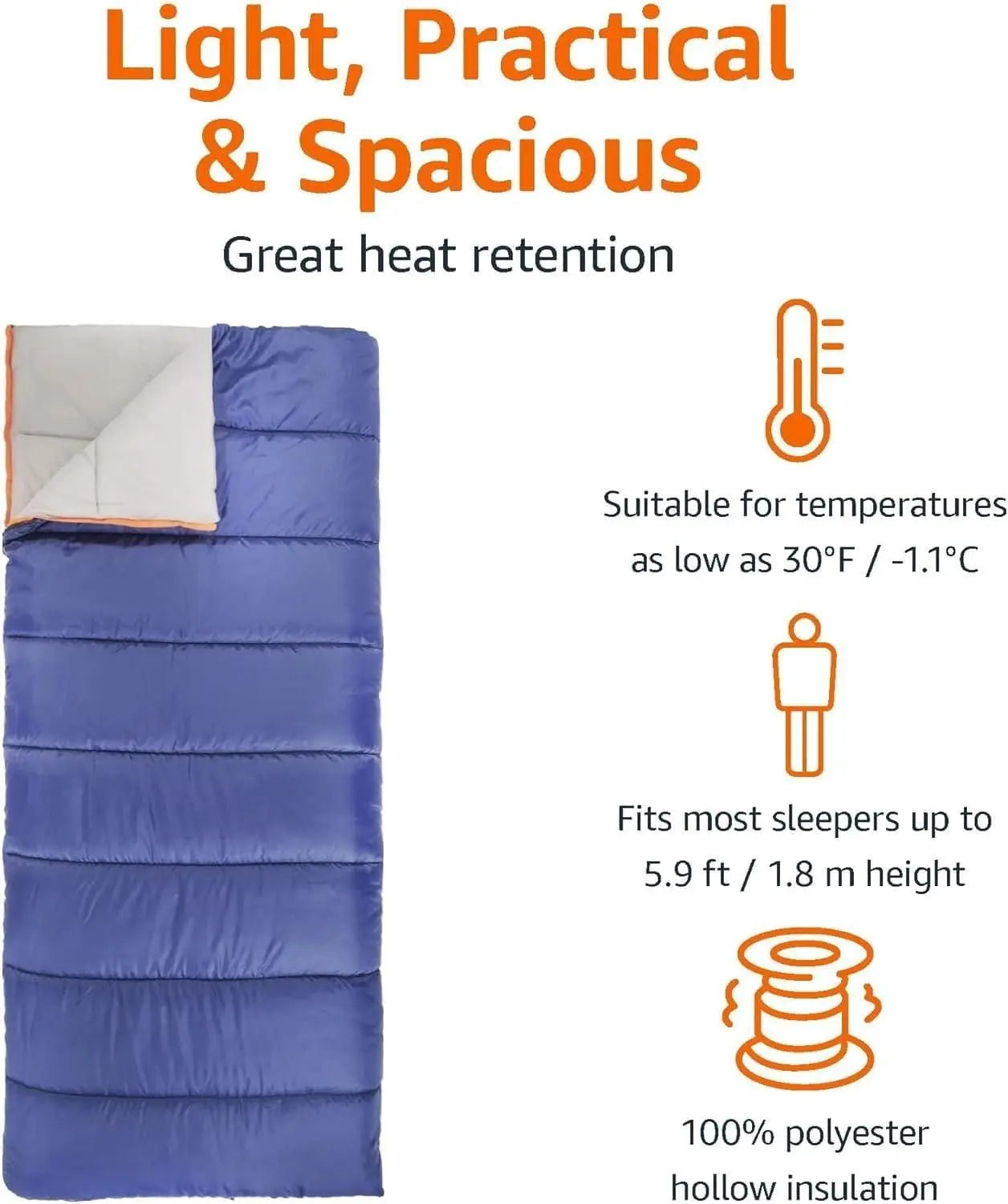 Ultralight 4-season camping sleeping bag