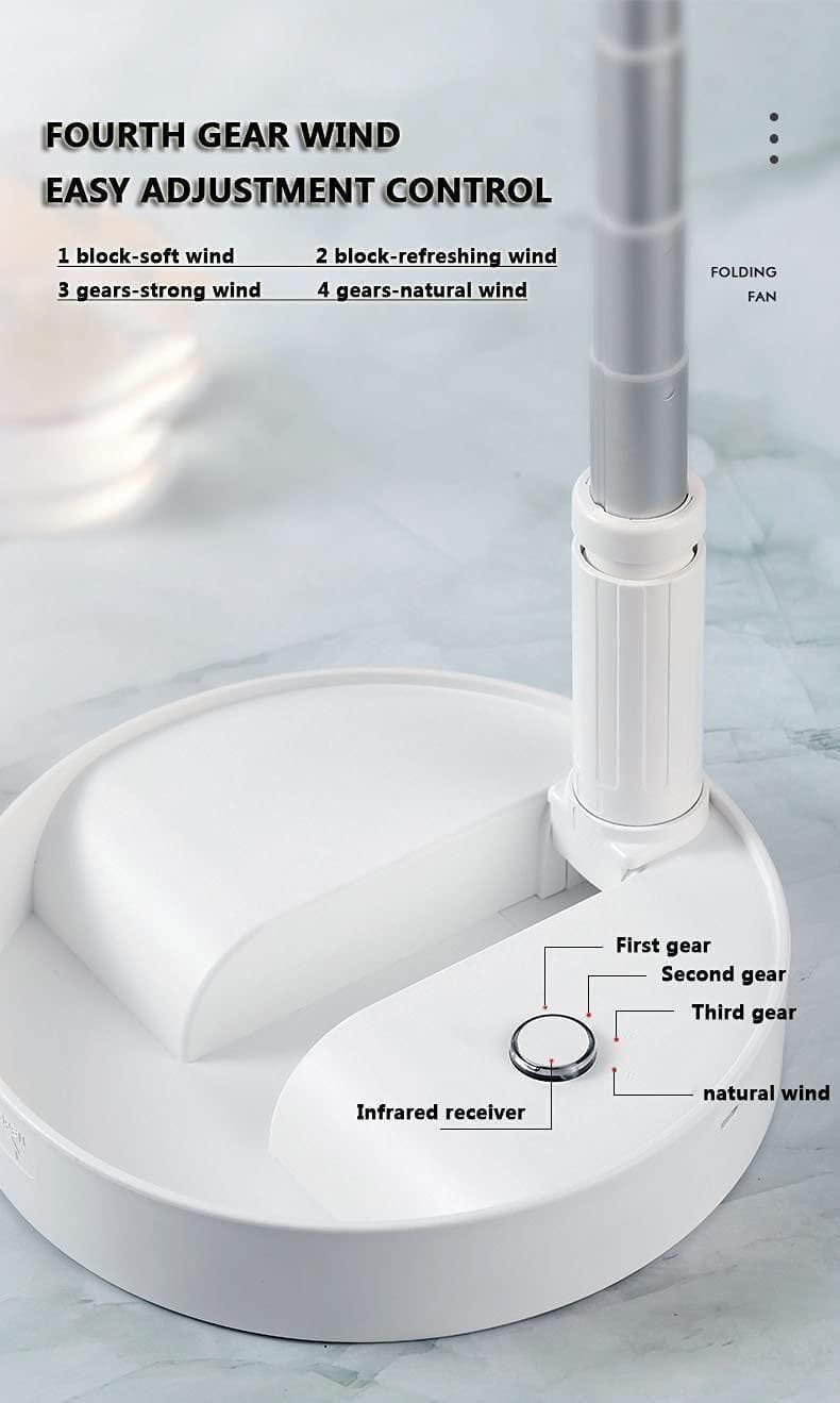 Adjustable height telescopic rechargeable standing fan pedestal