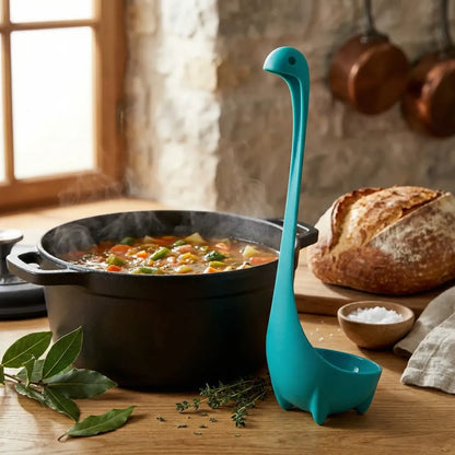 5871 soup spoon creative long handle standing loch ness monster colander dinnerware cooking tools kitchen accessories