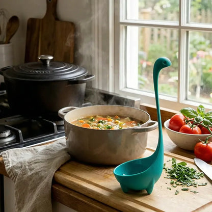 5871 soup spoon creative long handle standing loch ness monster colander dinnerware cooking tools kitchen accessories