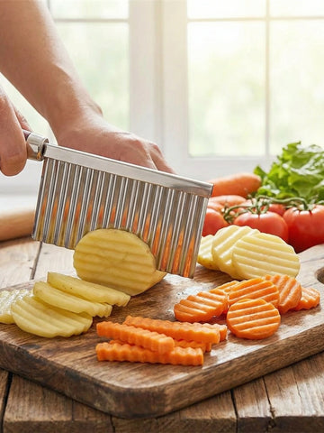 Crinkle-Cut Stainless Steel Knife