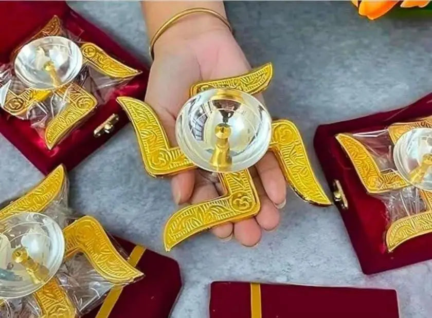 Brass swastik diya