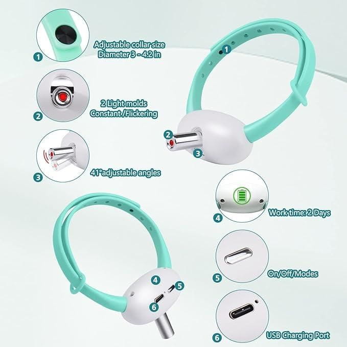 Pet laser collar self teasing toy