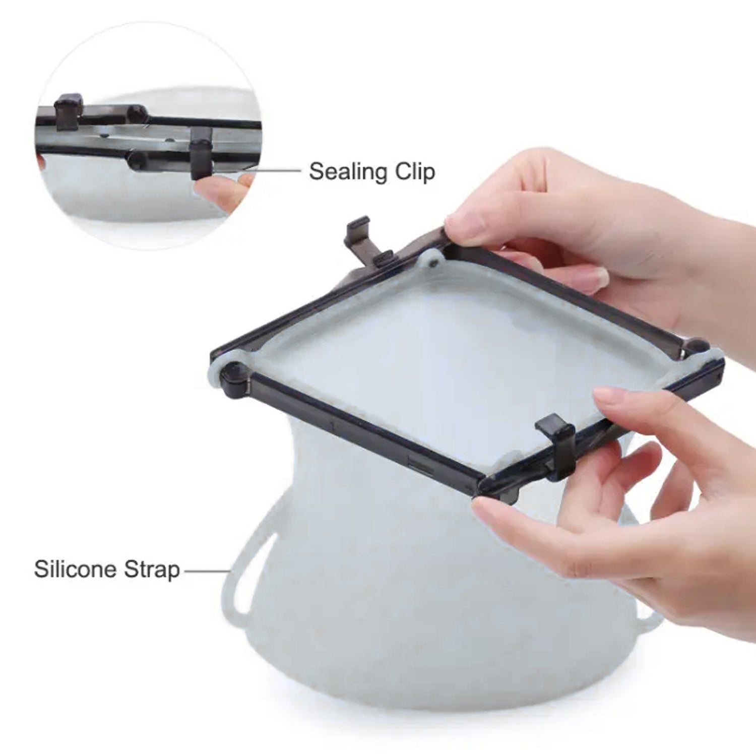 5985 Reusable Silicone Food Storage Bag 3 Bag Set Leakproof Lock Reusable Flat Bottom Freezer Bags Sandwich Bags