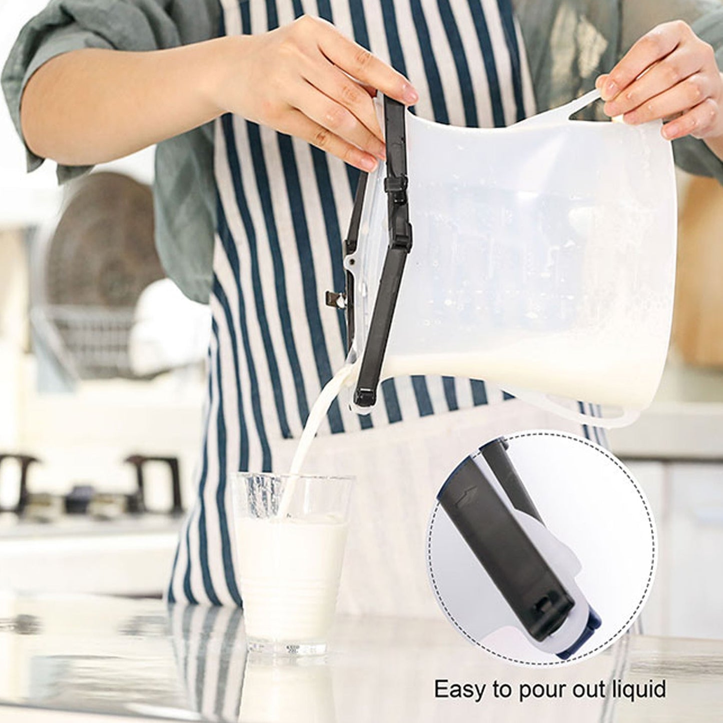 5985 Reusable Silicone Food Storage Bag 3 Bag Set Leakproof Lock Reusable Flat Bottom Freezer Bags Sandwich Bags