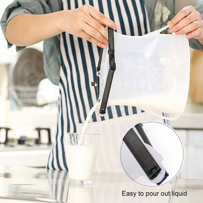 5985 Reusable Silicone Food Storage Bag 3 Bag Set Leakproof Lock Reusable Flat Bottom Freezer Bags Sandwich Bags