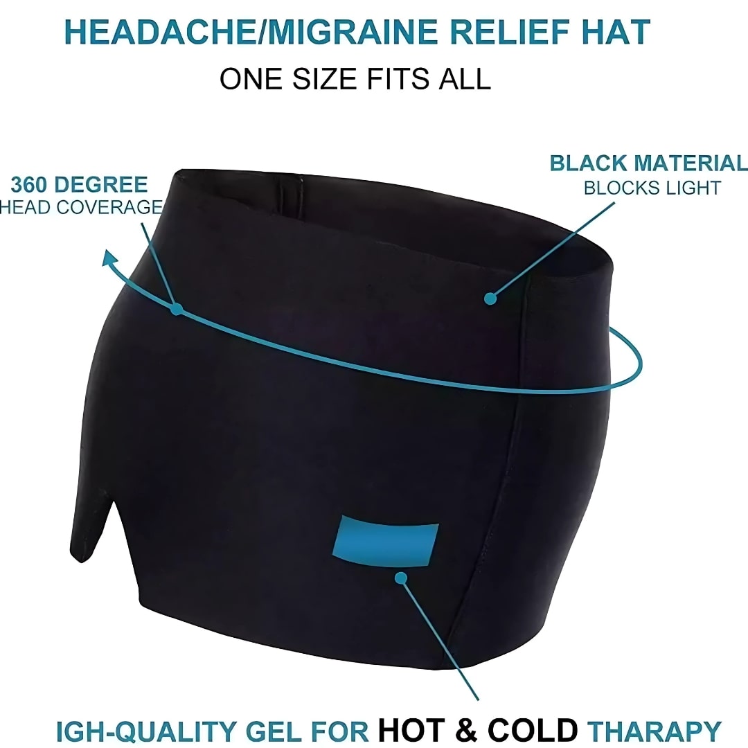 360° Cooling Migraine Relief Cap - Health & Beauty