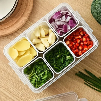 6-compartment food storage box