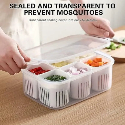 6-compartment food storage box
