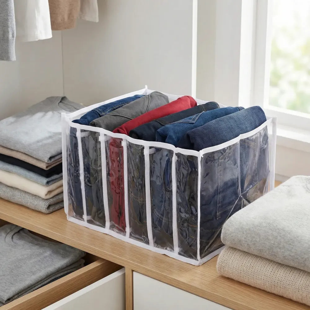 6 grids folding clothes organizer