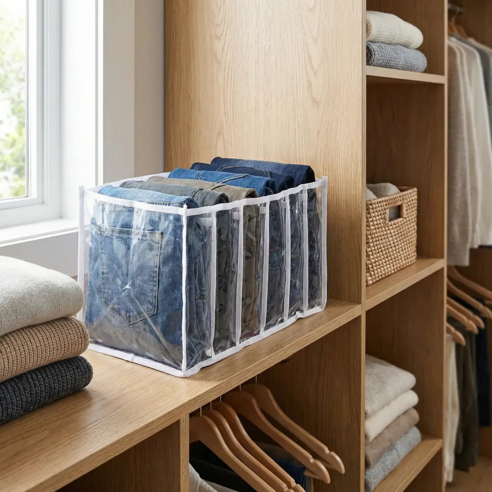 6 grids folding clothes organizer