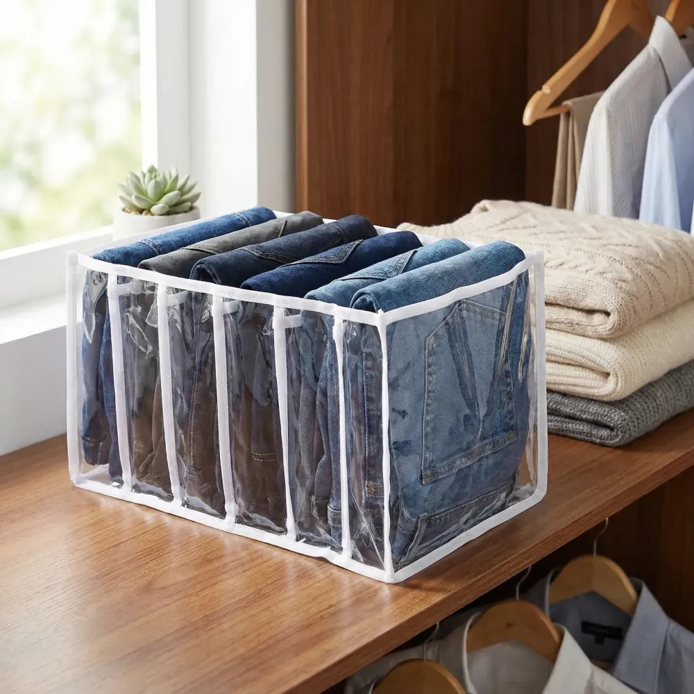 6 grids folding clothes organizer