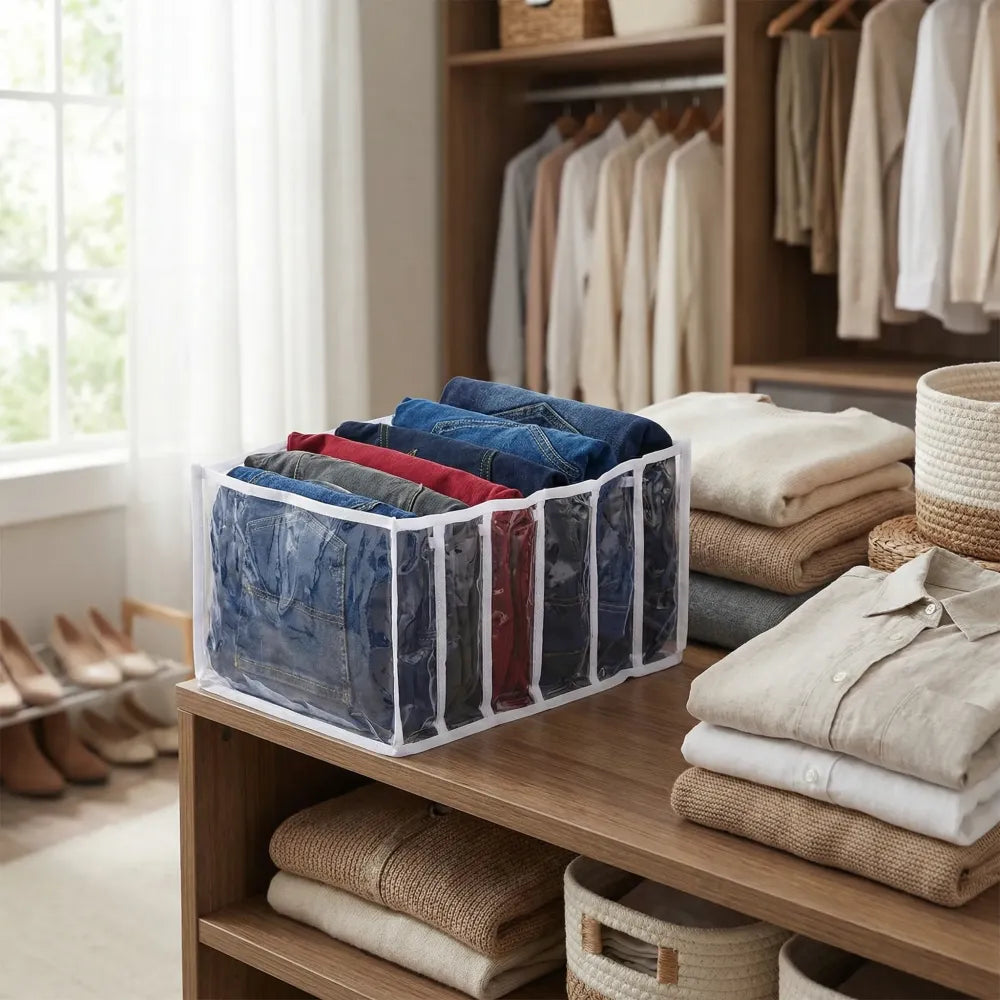 6 grids folding clothes organizer