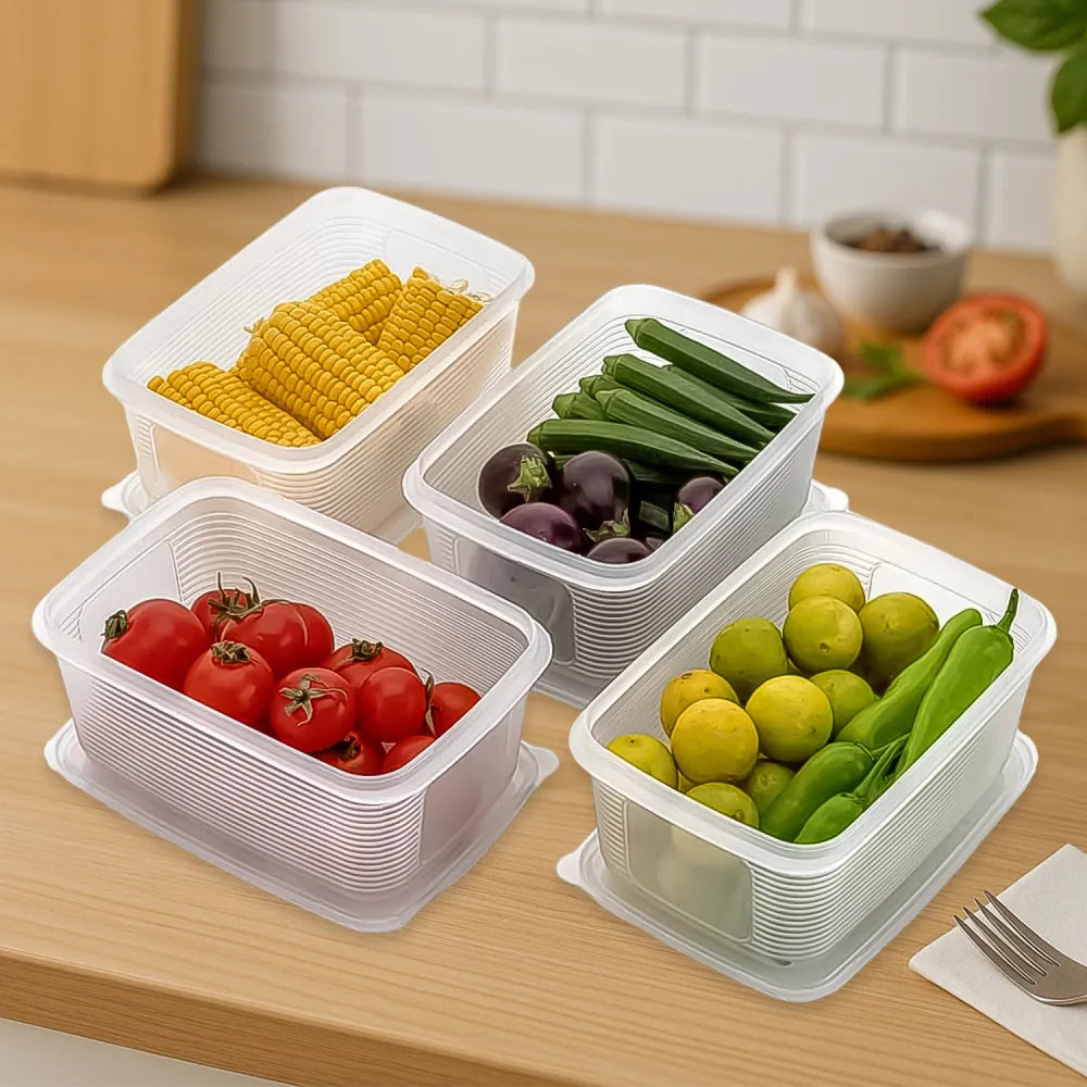 6 pcs multipurpose plastic food storage container set - home & kitchen