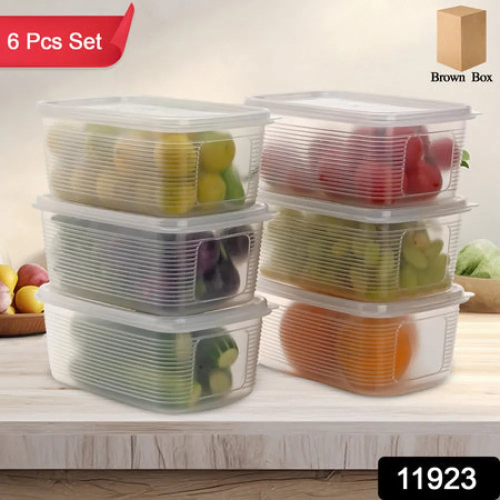 6 pcs multipurpose plastic food storage container set - home & kitchen
