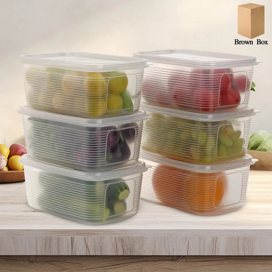 6 pcs multipurpose plastic food storage container set - home & kitchen