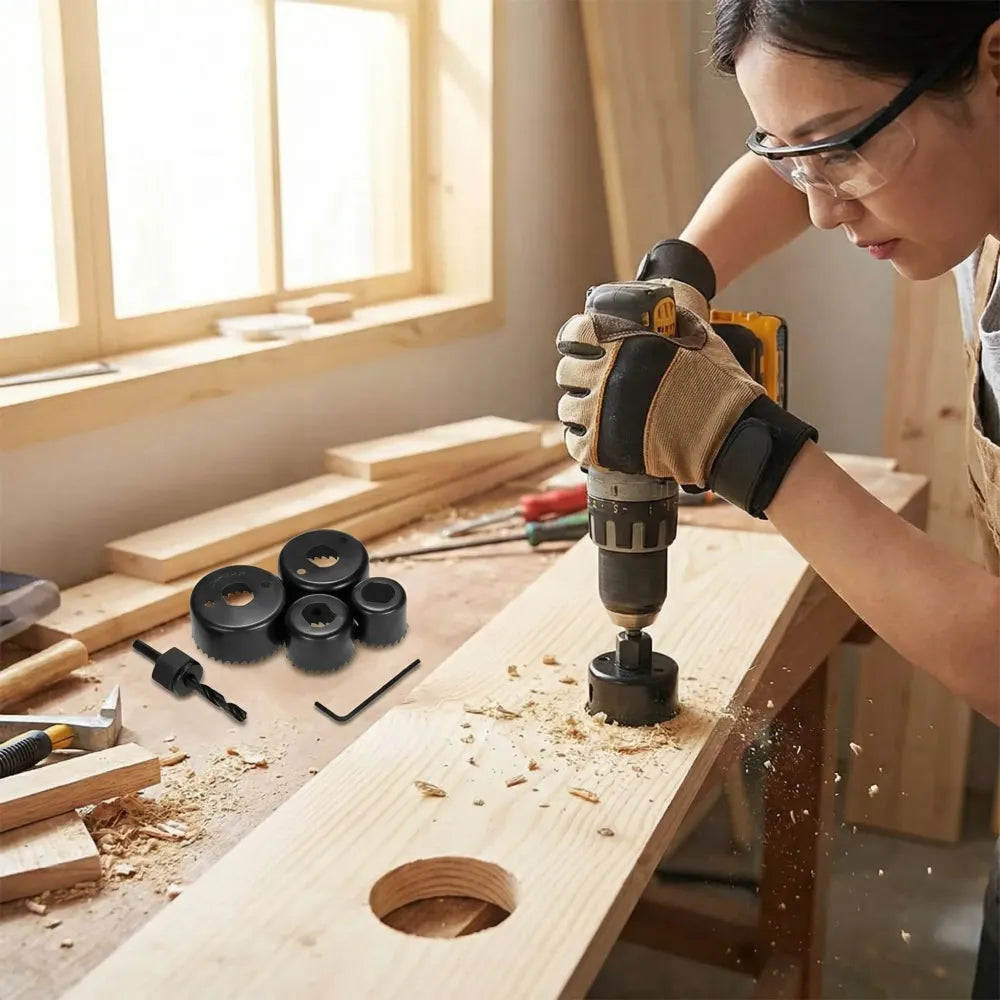 6-piece hole saw cutter set - hardware