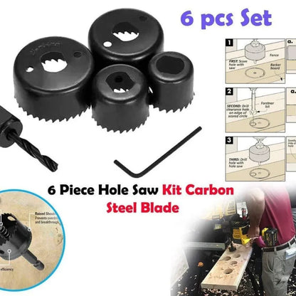 6-piece hole saw cutter set - hardware