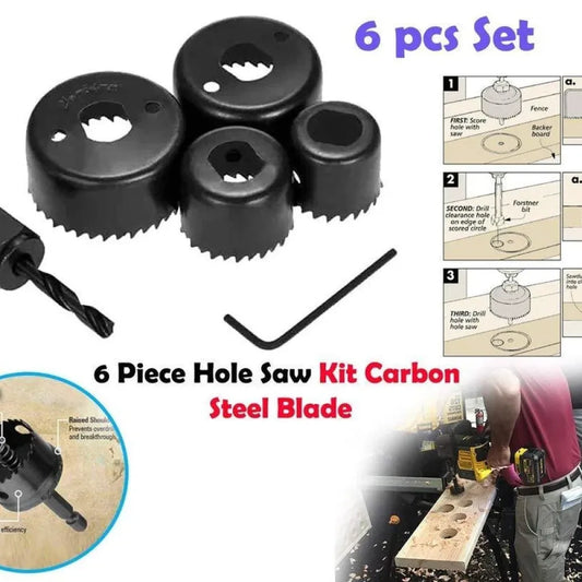 6-piece hole saw cutter set - hardware