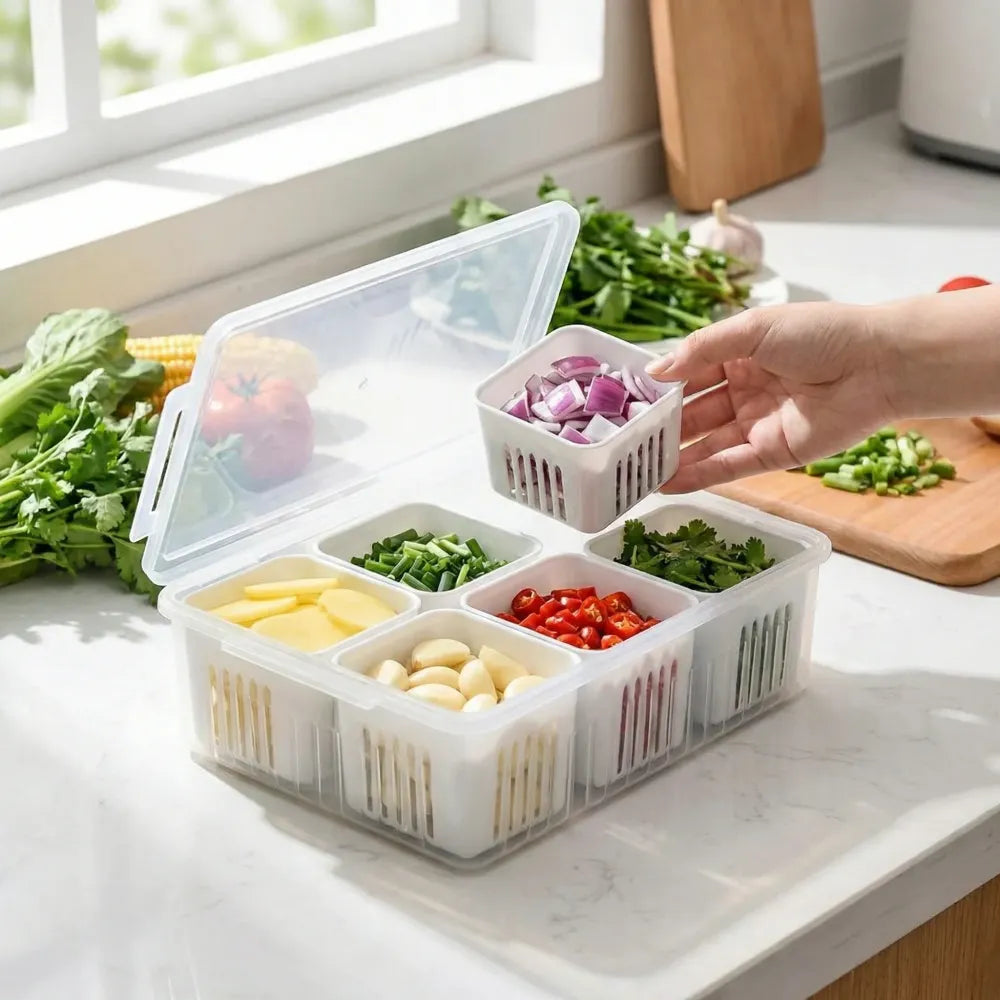 6-section fridge organizer