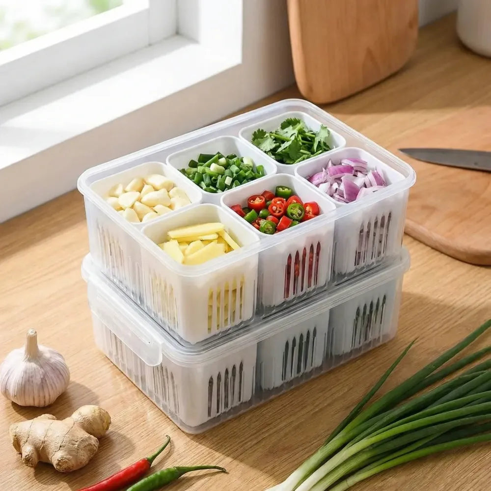 6-section fridge organizer