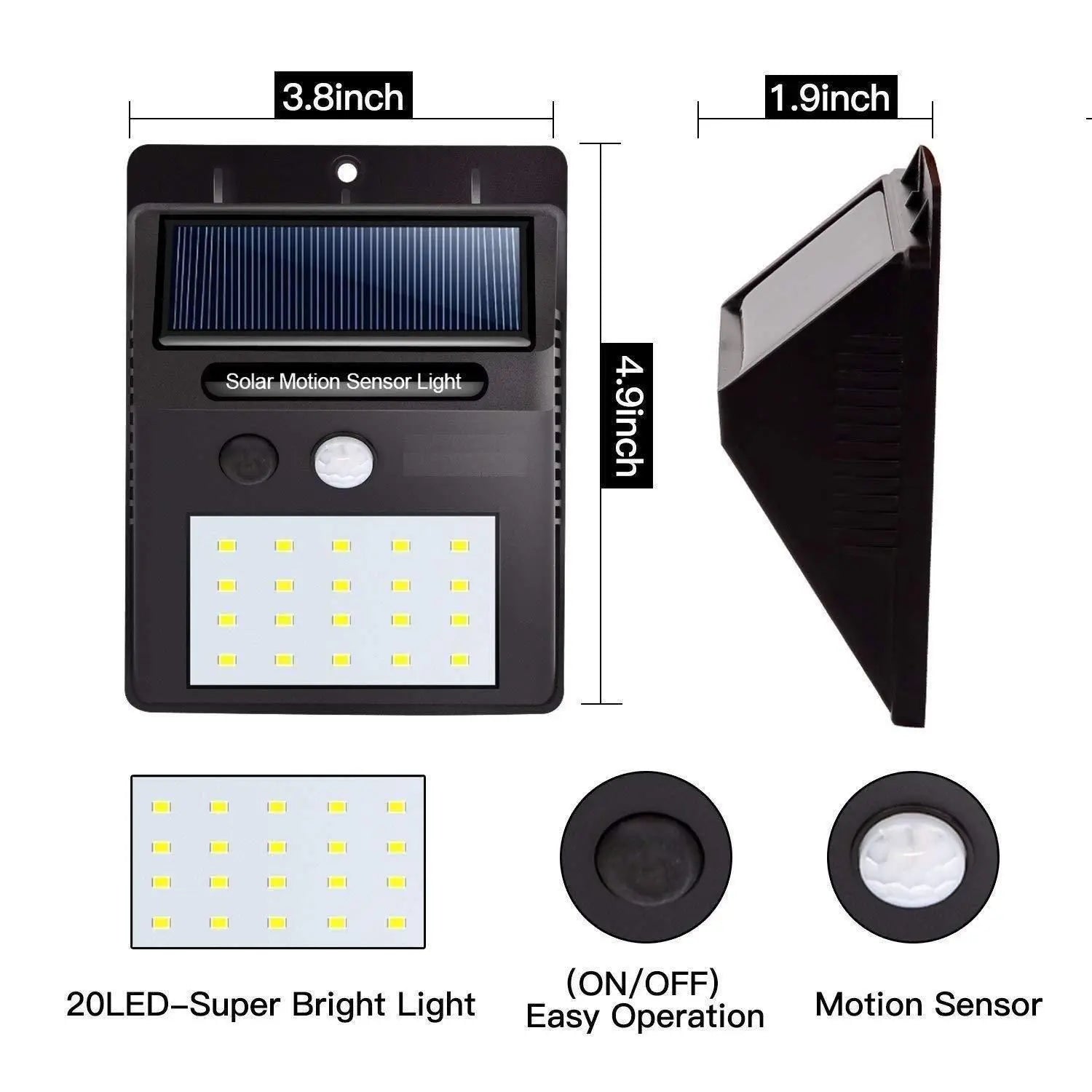 Solar motion sensor security light