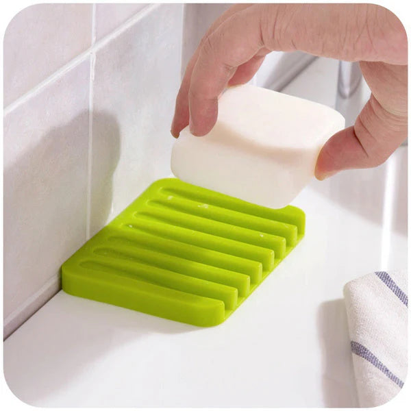 Silicone soap holder tray