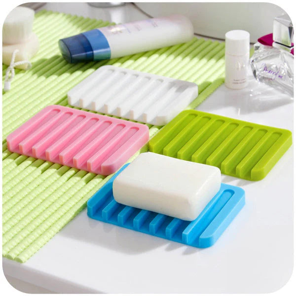 Silicone soap holder tray