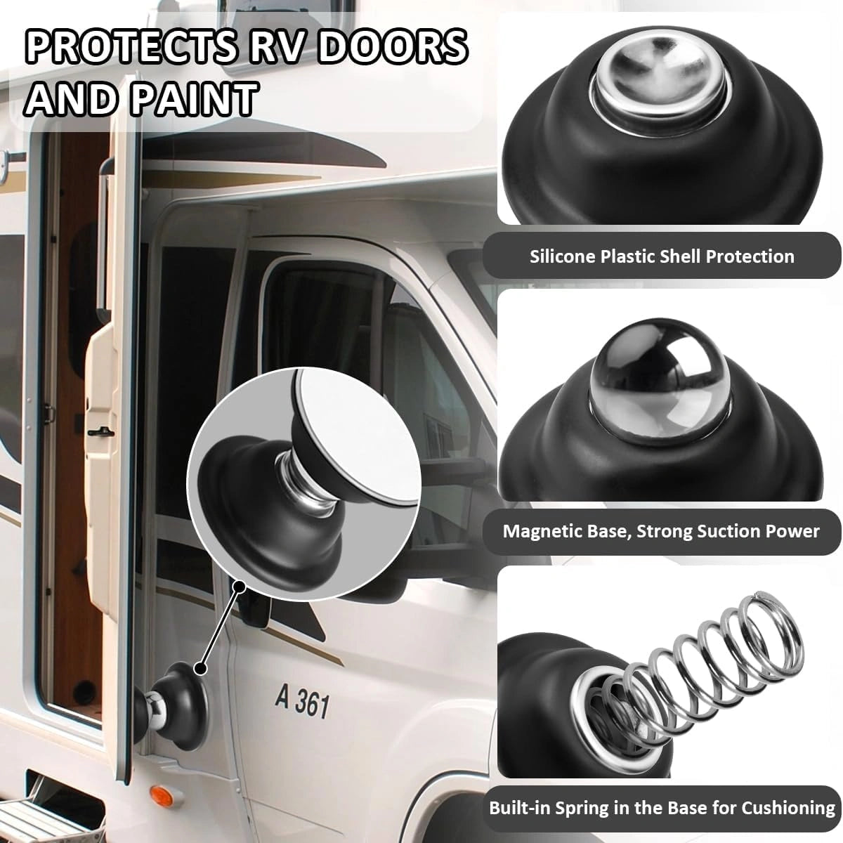 Magnetic Door Stopper – Black