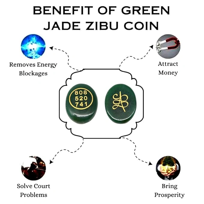 Green jade money magnet coin